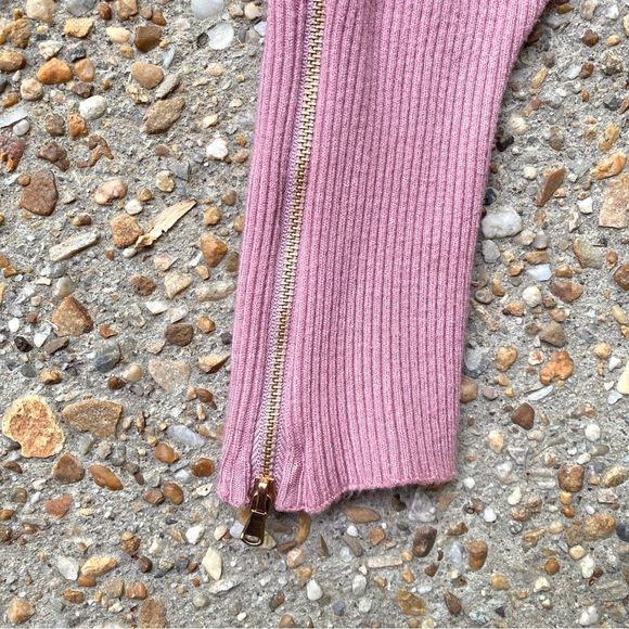 Carmen Marc Valvo Ribbed Dolman Sleeve Dusty Rose Pink Sweater Size L - Picture 7 of 10